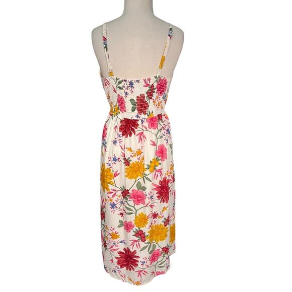 Old Navy Floral Printed Fit & Flare Cami Midi Dress White Floral Size Medium - Picture 2 of 13